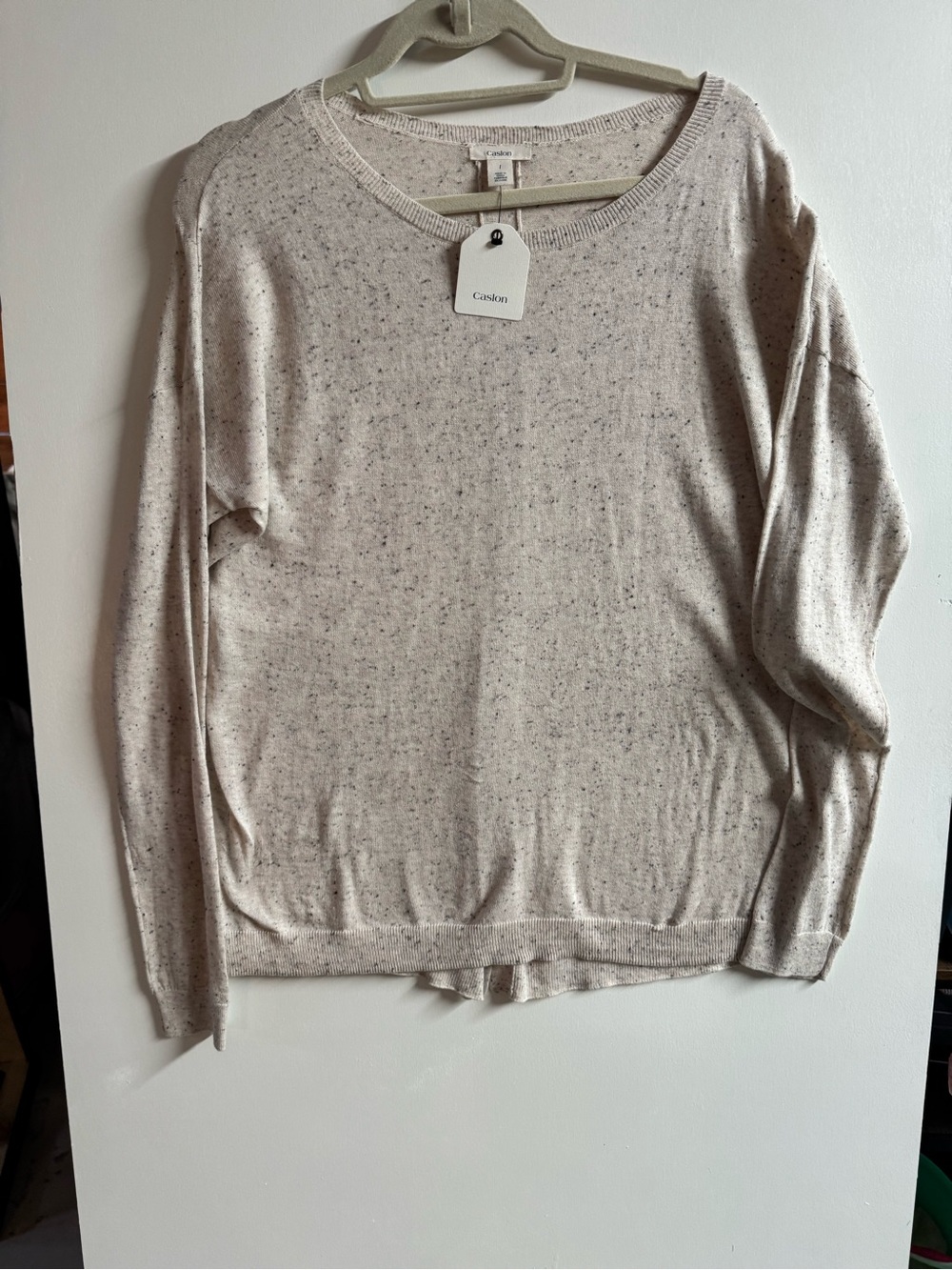 Caslon Cream Speckled Crewneck Sweater